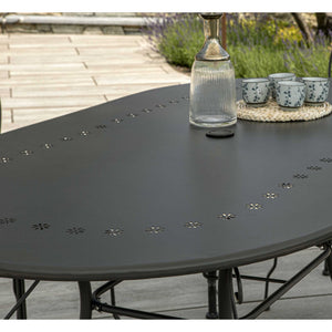 Tavolo metallo new old antracite chiaroovale cm 160x90h72