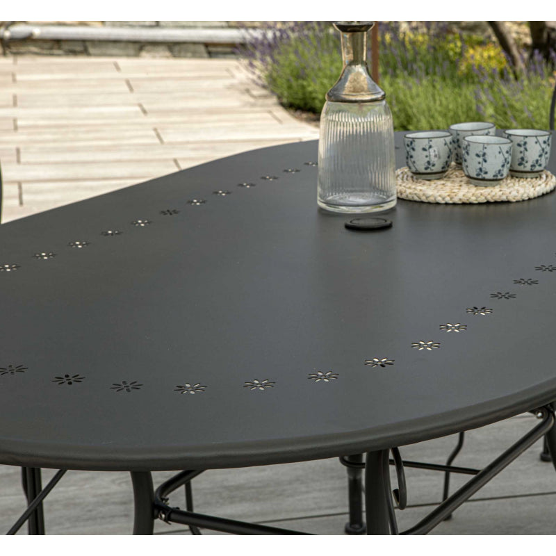 Tavolo metallo new old antracite chiaroovale cm 160x90h72