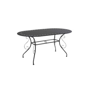 Tavolo metallo new old antracite chiaroovale cm 160x90h72