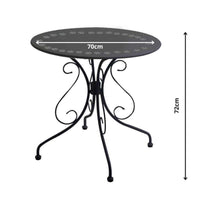 Tavolo metallo new old antracite tondo cm ø70h72