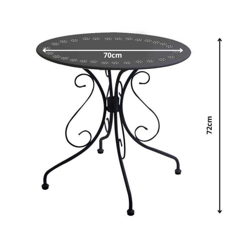 Tavolo metallo new old antracite tondo cm ø70h72