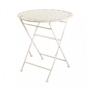 Tavolo metallo ragusa avorio tondo cm ø70h76