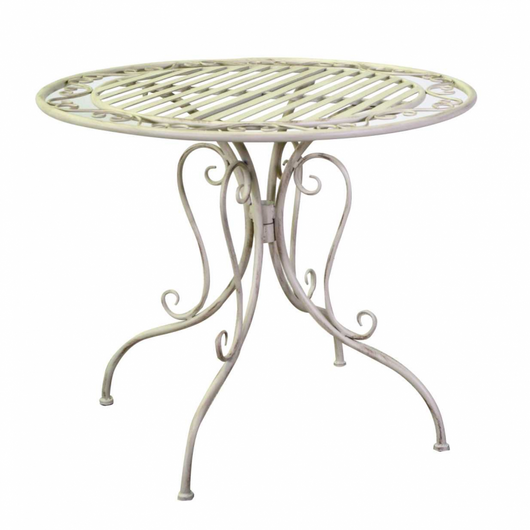 Tavolo metallo ragusa avorio tondo cm ø90h75
