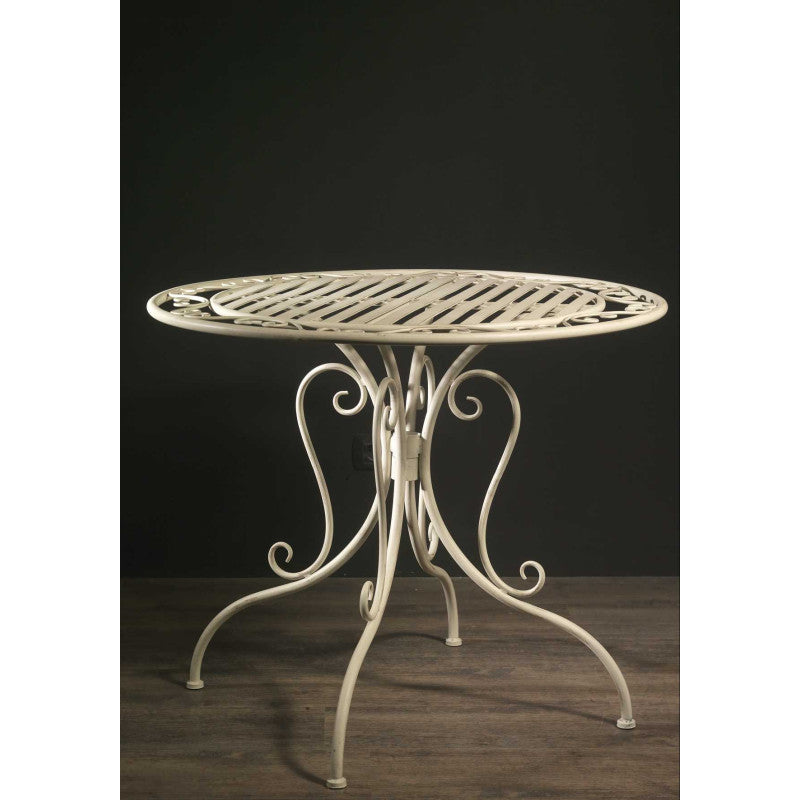 Tavolo metallo ragusa avorio tondo cm ø90h75