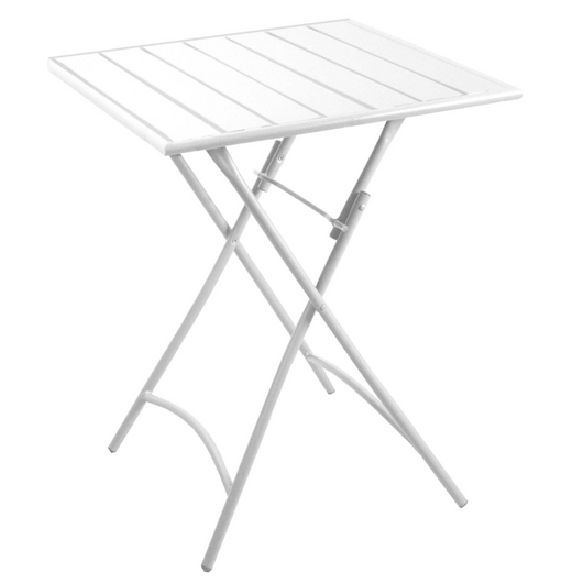 Tavolo metallo rovigo pieghevole bianco cm 80x80h72