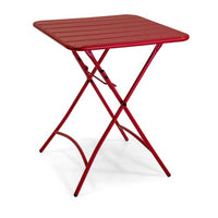 Tavolo metallo rovigo pieghevole rosso cm 60x60h72