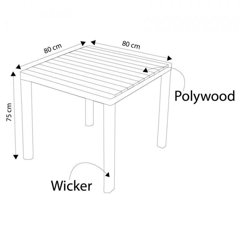TAVOLO MINORCA 80 X 80