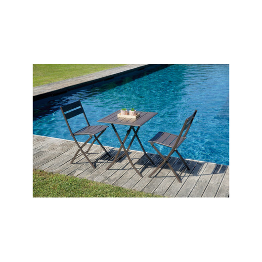 Tavolo MOIA Lucca in alluminio pieghevole 60 x 60, colore chocolate