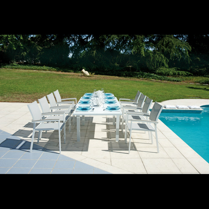 Tavolo Montecatini 135/270X90,5 - Alluminio Bianco Moia