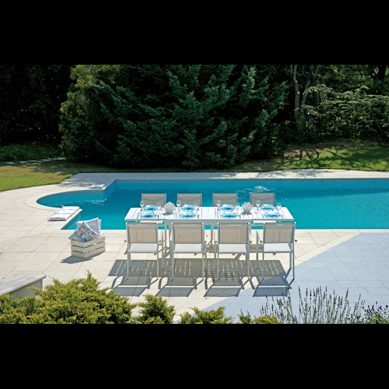 Tavolo Montecatini 135/270X90,5 - Alluminio Bianco Moia