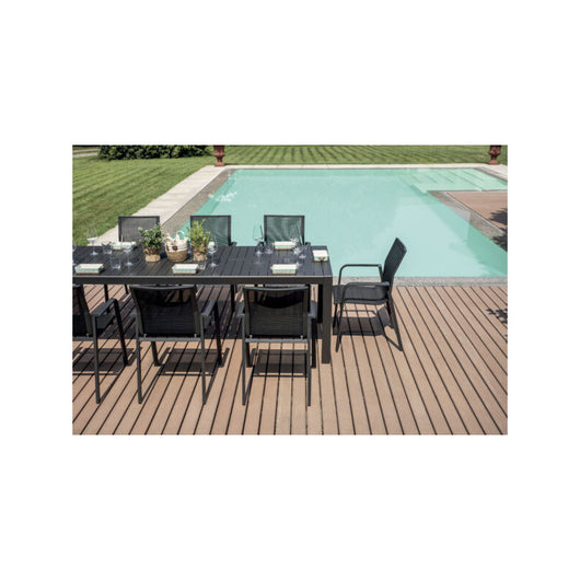 Tavolo Naxos 160/240X90 Antracite - Gambe Scorrevoli Moia