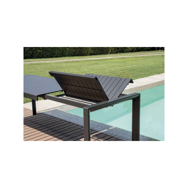Tavolo Naxos 160/240X90 Antracite - Gambe Scorrevoli Moia