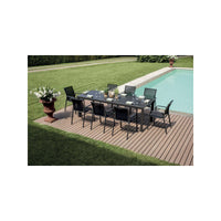 Tavolo Naxos 160/240X90 Antracite - Gambe Scorrevoli Moia