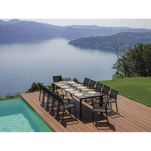 Tavolo Nettuno Allungabile 200/300 X 100 Cm - Allungo Con Gambe Scorrevoli - Antracite Moia