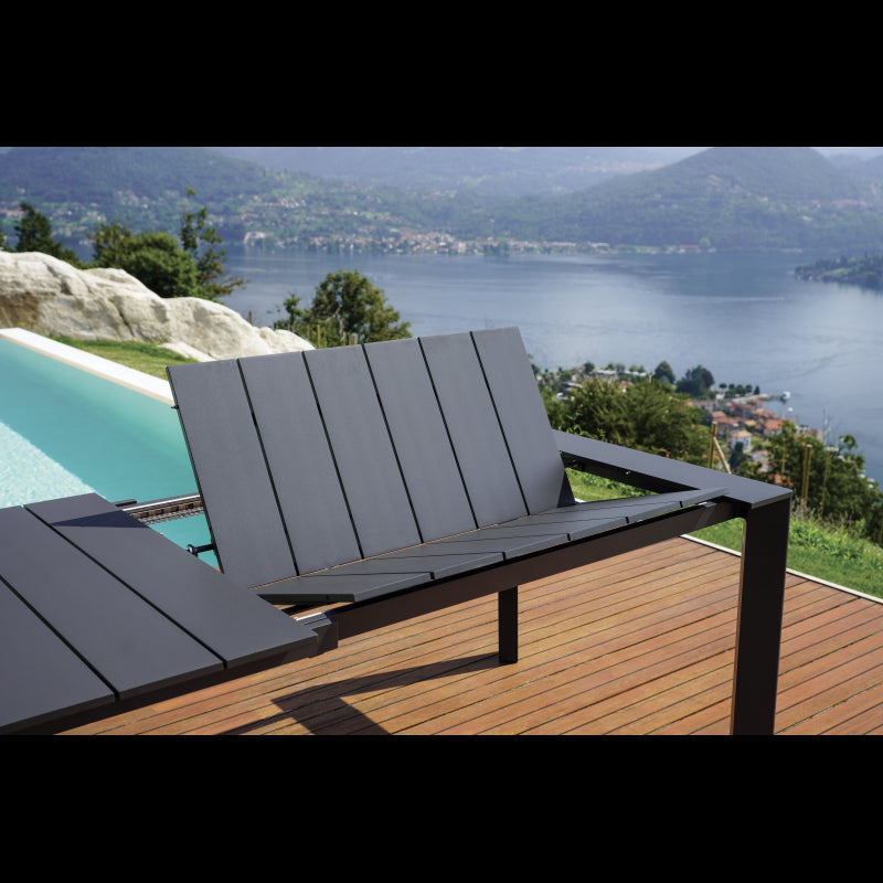 Tavolo Nettuno Allungabile 200/300 X 100 Cm - Allungo Con Gambe Scorrevoli - Antracite Moia