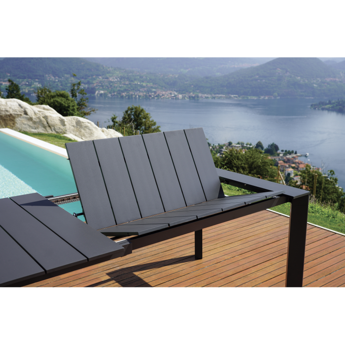 Tavolo Nettuno Allungabile 200/300 X 100 Cm - Allungo Con Gambe Scorrevoli - Antracite Moia