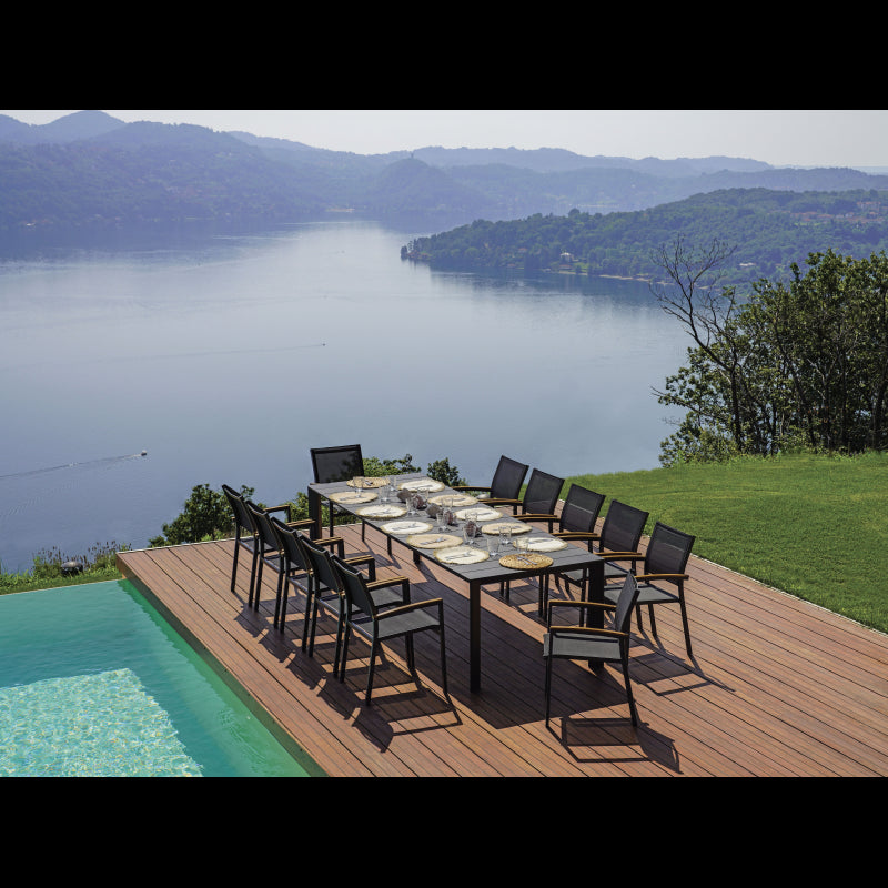 Tavolo Nettuno Allungabile 200/300 X 100 Cm - Allungo Con Gambe Scorrevoli - Antracite Moia