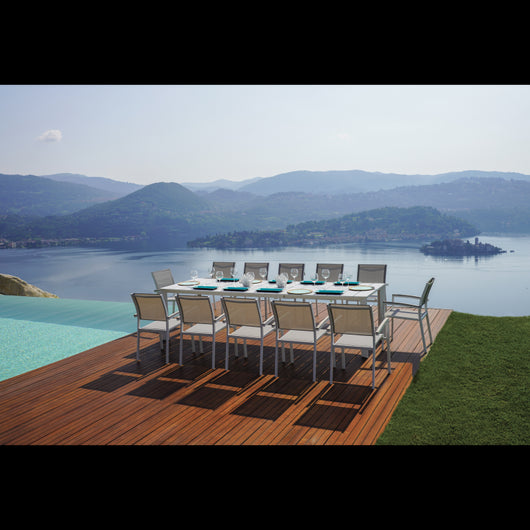 Tavolo Nettuno Allungabile 200/300 X 100 Cm - Allungo Con Gambe Scorrevoli - Bianco Moia