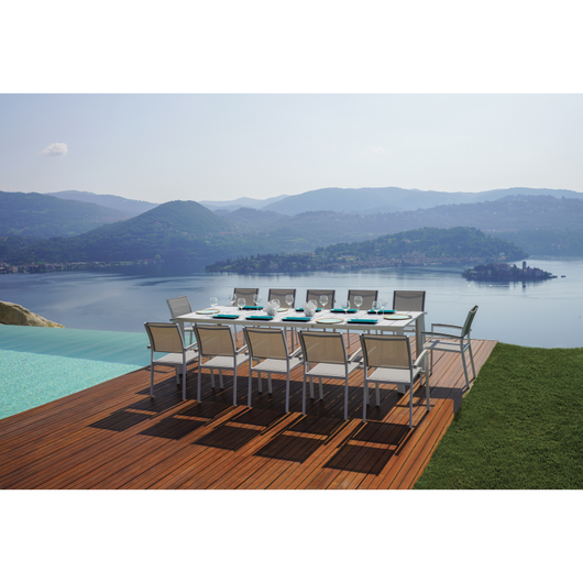 Tavolo Nettuno Allungabile 200/300 X 100 Cm - Allungo Con Gambe Scorrevoli - Bianco Moia