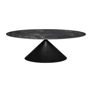 Tavolo ovale Punto con piano effetto marmo nero – 200x100x76H