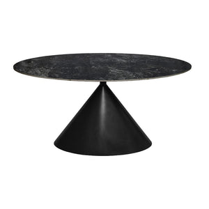 Tavolo ovale Punto con piano effetto marmo nero – 200x100x76H