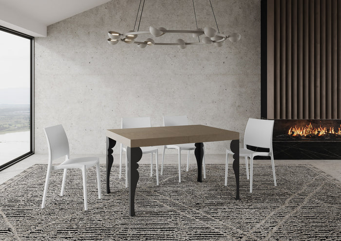 Tavolo allungabile 120/380x90 cm Paxon Premium tortora gambe antracite