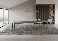 Tavolo allungabile 120/380x90 cm Paxon Premium tortora gambe antracite