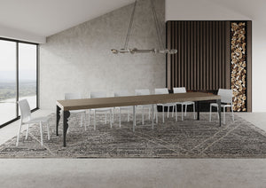 Tavolo allungabile 120/380x90 cm Paxon Premium tortora gambe antracite