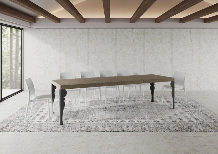 Tavolo allungabile 160/420x90 cm Paxon Premium tortora gambe antracite