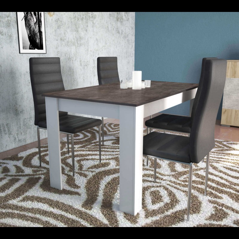 TAVOLO PEPPER BIANCO E GRIGIO SCURO EFFETTO CEMENTO