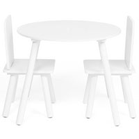 IDMarket - Tavolo per bambini CANDICE + 2 sedie con contenitore in legno bianco