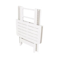 Trade Shop - Tavolo Pieghevole Bianco In Polietilene 79x72x70cm Tavolino Giardino Campeggio 012140 -        