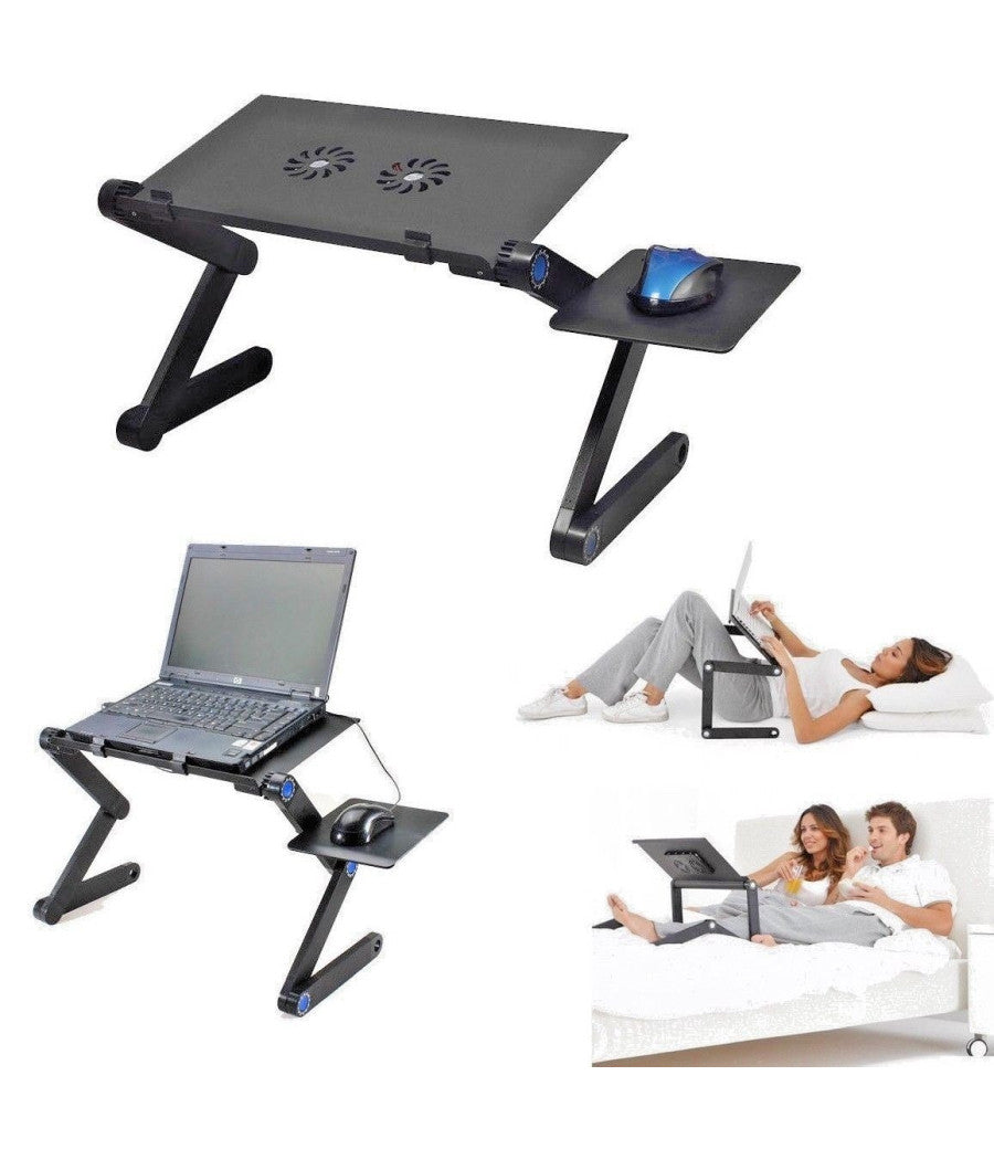 Tavolo Pieghevole Portatile Per Notebook Pannello Porta Mouse Dissipartore         