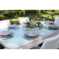 Tavolo polyrattan adila bianco ghiacciorett. cm 160/220x100h76 allungabile