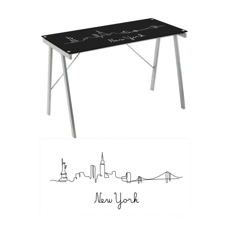 Tavolo Porta Pc Skyline Nero 80X50X74Cm Casacollection