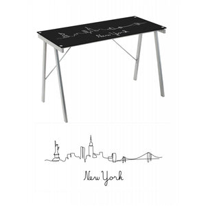 Tavolo Porta Pc Skyline Nero 80X50X74Cm Casacollection