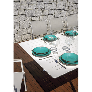 Tavolo Porto Ercole Allungabile 200/300 X 102 Cm - Allungo Centrale - Bianco Moia