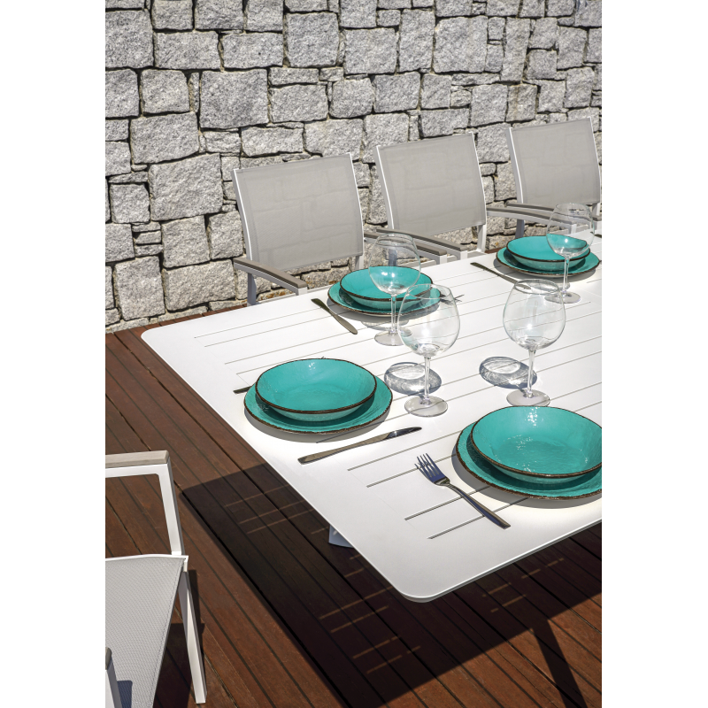 Tavolo Porto Ercole Allungabile 200/300 X 102 Cm - Allungo Centrale - Bianco Moia