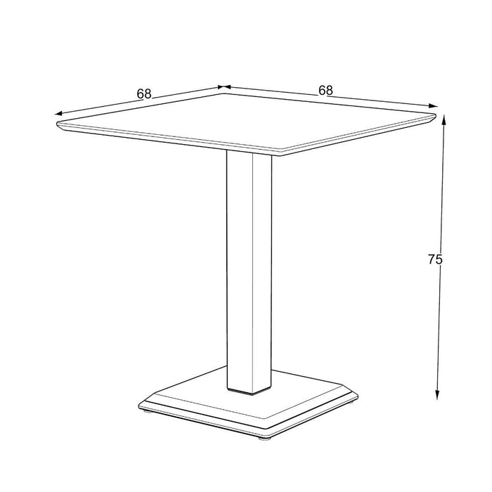 Tavolo Quadrato Carvel grigio cemento: Eleganza e Stile Distintivo per Ogni Spazio 68x68x75H