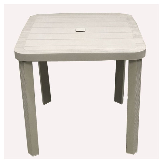 Trade Shop - Tavolo Quadrato Da Giardino Avana 80x80cm In Plastica Arredo Spazio Esterno 008006 -