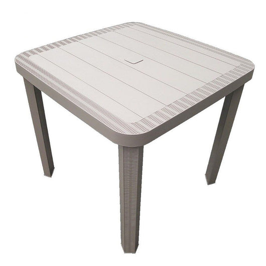 Trade Shop - Tavolo Quadrato Da Giardino Avana 80x80cm In Plastica Arredo Spazio Esterno 008006 -
