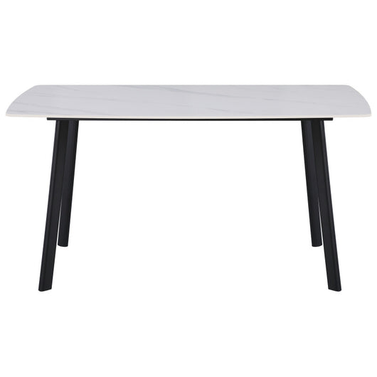 Tavolo Quincy Dimensione 150x85x75 Top In Ceramica Amica Bianco Marmo Lucido