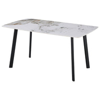 Tavolo Quincy Dimensione 150x85x75 Top In Ceramica Amica Marrone Marmo Lucido