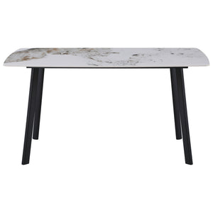 Tavolo Quincy Dimensione 150x85x75 Top In Ceramica Amica Marrone Marmo Lucido