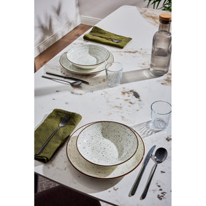 Tavolo Quincy Dimensione 150x85x75 Top In Ceramica Amica Marrone Marmo Lucido