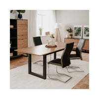 Tavolo allungabile Austin80A piano color legno e gambe antracite 160x90x75