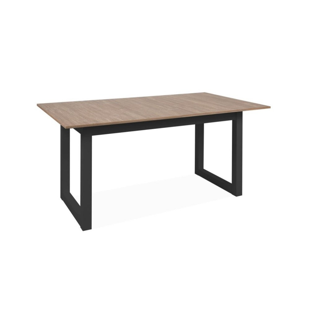 Tavolo allungabile Austin80A piano color legno e gambe antracite 160x90x75