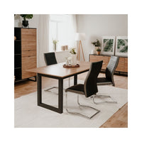 Tavolo allungabile Austin80A piano color legno e gambe antracite 160x90x75