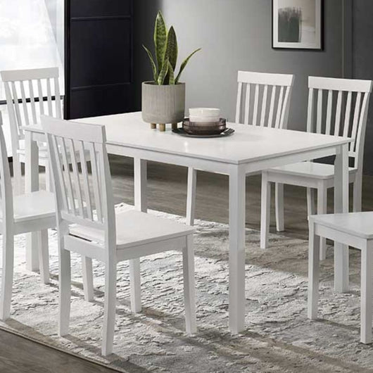 Tavolo rettangolare bianco opaco laccato Dori 140x80x74H