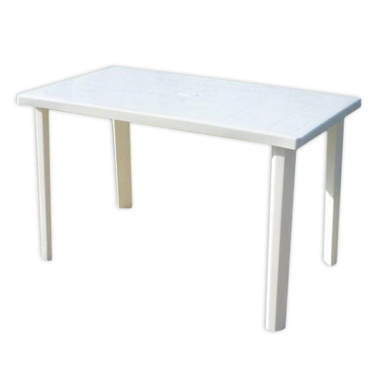 Trade Shop - Tavolo Rettangolare Da Giardino 120x70cm Bianco Perfetto Per Spazio Esterno 016301 -        